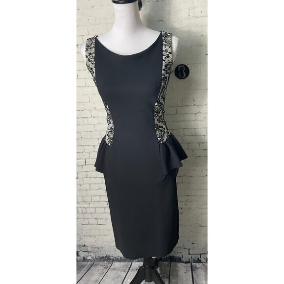 Chiara Boni La Petite Robe Black Silver Sleeveless Cocktail Dress Sz 6 N2 - Picture 8 of 15